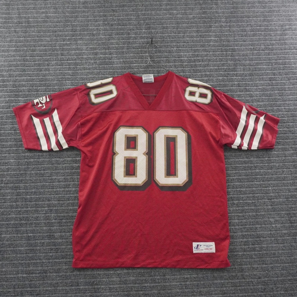 Vintage 90s Logo Athletic Jerry Rice 49ers Football Jersey Mens L Red Mesh 80
